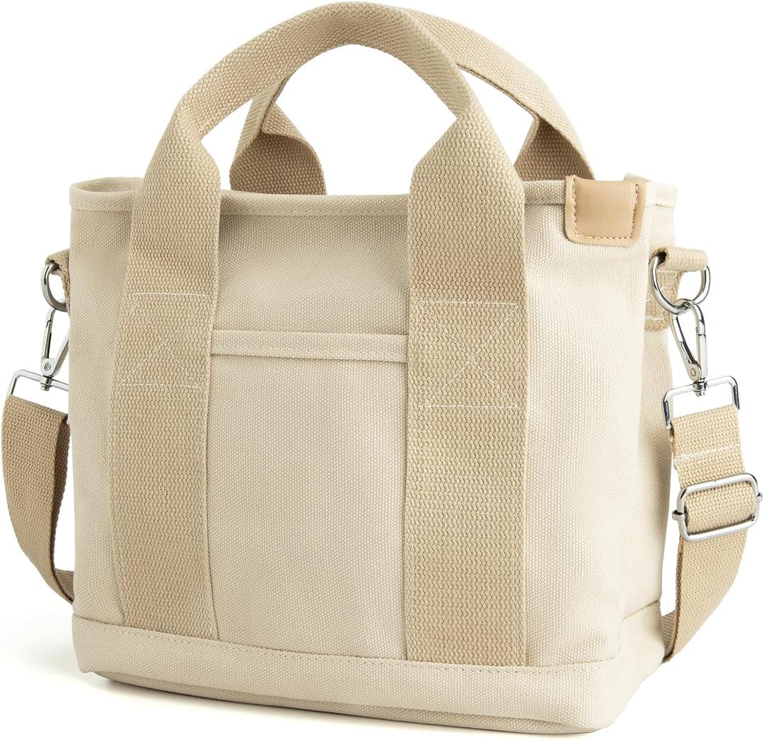 IwIeIaIrI Small Tote Bag for Women,Canvas Mini Tote Bags with Zipper and Multi Pockets,Kids,Girls,Friends Gift 2026