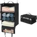 GRANNY SAYS Hanging Packing Cubes for Travel, Large Portable Hanging Suitcase Organizer, Foldable Compression Luggage Organizer Bags for Clothes, Carry on Closet Suitcase, XXL-Black Travel Shelves