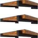 EZYDECOR Shelf Bracket 12 Inch Black Shelf Brackets Wall Mounted Industrial Shelving Brackets Metal Shelf Support with Lip (6 Pack)