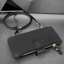 Harryshell Crossbody for Samsung Galaxy S23 FE 5G Case Wallet [8 Card Slots] with [Theft-Scan Blocking],Cash Coin Zipper Pocket Long Shoulder & Wrist Strap for S23Fe (Black)