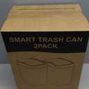 2 Pack 2.7 Gal Bathroom Trash Can with Lid, Automatic Trash Can Small Smart Garbage Can Touchless, Slim Motion Sensor Waterproof Plastic Trash Bins for Bedroom Office Kitchen Toilet Black