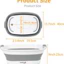 Collapsible Dog Bath Tub for Small Dogs & Cats, Portable Puppy Bath Tub with Water Drain Plug, Space Saving Foldable Pet Bathtub for Indoor & Outdoor Use, Grey