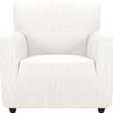 ZNSAYOTX Super Stretch Chair Slipcover Universal Sofa Chair Covers for Living Room Dogs Pet Furniture Protector Spandex Armchair Slipcovers with Anti Slip Foam Sticks (White, Chair)
