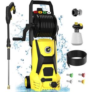 Electric Pressure Washer Power Washer with 20FT Hose, 35FT Cord, 4 Nozzles Foam Cannon High Pressure Washer