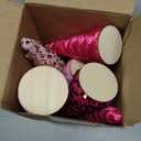 Anglechic 6 Pcs 10" 8" 6" Pink Valentines Cone Trees Decoration Glitter Velvet Table Centerpiece Valentines Pink Tabletop Ornaments for Xmas Tabletop Home Crafts Wedding Holiday Party Room Decoration