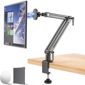 Strong Magnetic Portable Monitor Desk Clamp - 75mm VESA Mount 4.7" 12.9" 15.6" 16" 17.3" 18.5 inch 360° Rotate Base Tablet Holder Arm JK07B1