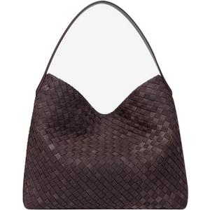 Slouchy Suede Woven Hobo Bags Shoulder Bag for Women Suede Hobo Bag Tote Elegant Handbag Satchel for Work Travel