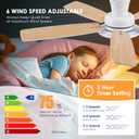 BYKISTOK 52In Flush Mount Ceiling Fans with Lights - White Low ProfileCeiling Fan with Remote/APP, Reversible, 3CCT Dimmable, Modern Fan Light for Indoor Living Room, Outdoor Covered Patios