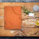 Rachael Ray Kitchen Towel, Oven Glove Moppine - 2-in-1 Ultra Absorbent Kitchen Towels with Heat Resistant Padded Pockets Like Pot Holders and Oven Mitts to Handle Hot Cookware - Burnt Orange, 2 Pack