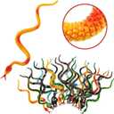 Blulu 100 Pcs Small Plastic Snakes Realistic Rubber Fake Snake 4 Inch Assorted Colorful Toys for Garden Prank Prop Scare Birds Halloween Party Favors
