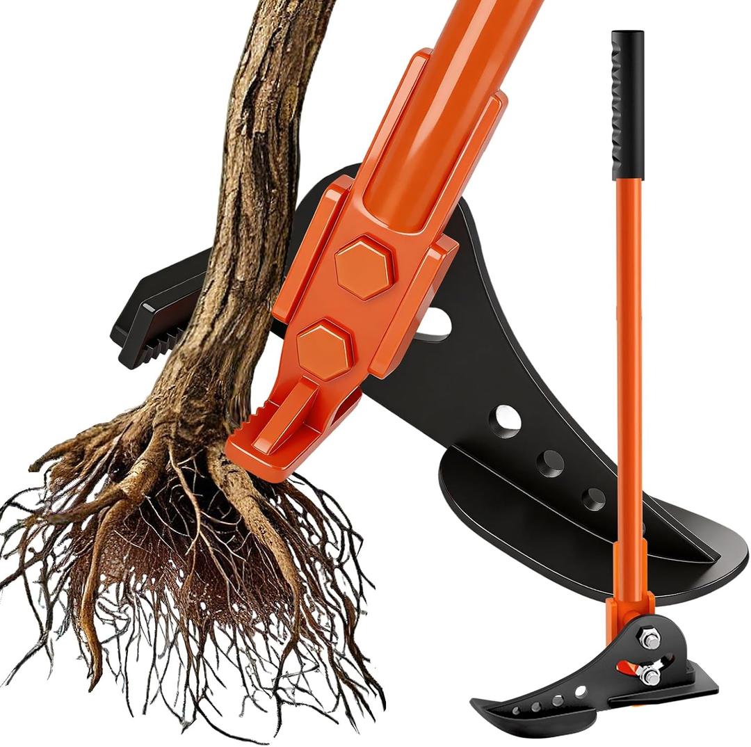 Heavy Duty Tree & Stump Puller Tool - High Strength Manganese Steel Uproot Tool for Sapling & Root Removal, Extracts 1/4" to 2 Woody Stems & Invasive Trees, Ideal for Lawn, Yard, Garden, Farm