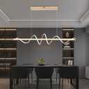 Gold Modern Chandelier for Dining Room 47.24" Led Pendant Light Kitchen Island Lighting Dimmable Serpentine Twist - Electroplated