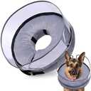 BARKLESS Dog Cone, Inflatable Dog Cone After Surgery for Large Breeds, Soft Surgery Collar with Enhanced Anti-Licking Guard Shield for Pets, Patented Protective Donut Collar, M