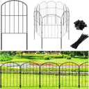 Decorative Garden Fence 24in (H) x 10.5ft (L), 10 Panels No Dig Garden Fencing Animal Barrier for Dogs Rabbits Arched Flower Bed Edging, Metal Wire Border Panel for Outdoor Patio Yard Decor