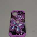 Hekodonk for iPhone 15 Plus Case,Glow in The Dark Three Layer Heavy Duty Shockproof Protection Hard Plastic+Soft Silicone Full Body Drop Protective Case for Apple iPhone 15 Plus,All Purple