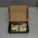 NCSEN Gold Interior Door Knobs for Bathroom & Bedroom, Pismo Doorknob Turn Lock with Square Rosette, Satin Brass Heavy Duty Door Knob with Lock 