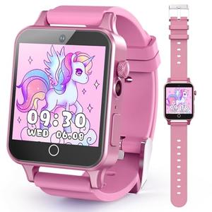 Kids Watches Girls Toys for Age 5-12, HD Camera Touchscreen Smart Watch for Kids, Learn Card, Alarm Clock, 30 Puzzle Games, Pedometer, Audiobook, Christmas Birthday Gifts for Girls Ages 5 6 7 8 9