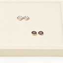 Oirlv Microfiber Jewelry Stud Earring tray Display Tray Earring Display Organizer Tray(Beige)