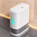 funest Bathroom Trash Cans, Garbage Can with Press Type Lid,10L Dogproof Slim Plastic Narrow Trash Bin