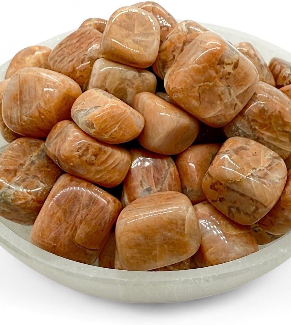 3 x Pachamama Essentials Peach Moonstone Tumbled Stone - Healing Stone (5)