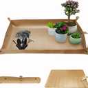 Leather Plant Repotting Mat Waterproof Transplanting Mat Indoor Succulent Potting Portable Gardening Mat, 30" X 18" Thickened Foldable Plant Potting Tray and Mess Control mat