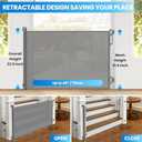 Retractable Safety Baby Gate or Mesh Dog Gate, Durable Portable Mesh Retractable Gate, Easy to Use for Stairs, Doorways, Hallways, Indoor, Outdoor, 33.5" Tall, Up to 45" Wide, Gray