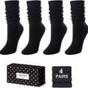 Zmart Slouchy Socks for Women - Slouch Scrunch Socks, 4-5 Pairs Knee Length (Medium)