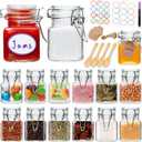 Brajttt Small Glass Jars with Lids,4 oz Spice Jars with Labels,15 Pack Small Glass Containers with Airtight Hinged Lid for Home Kitchen, Arts & Crafts Projects, Spices, Decoration, Snack Foods