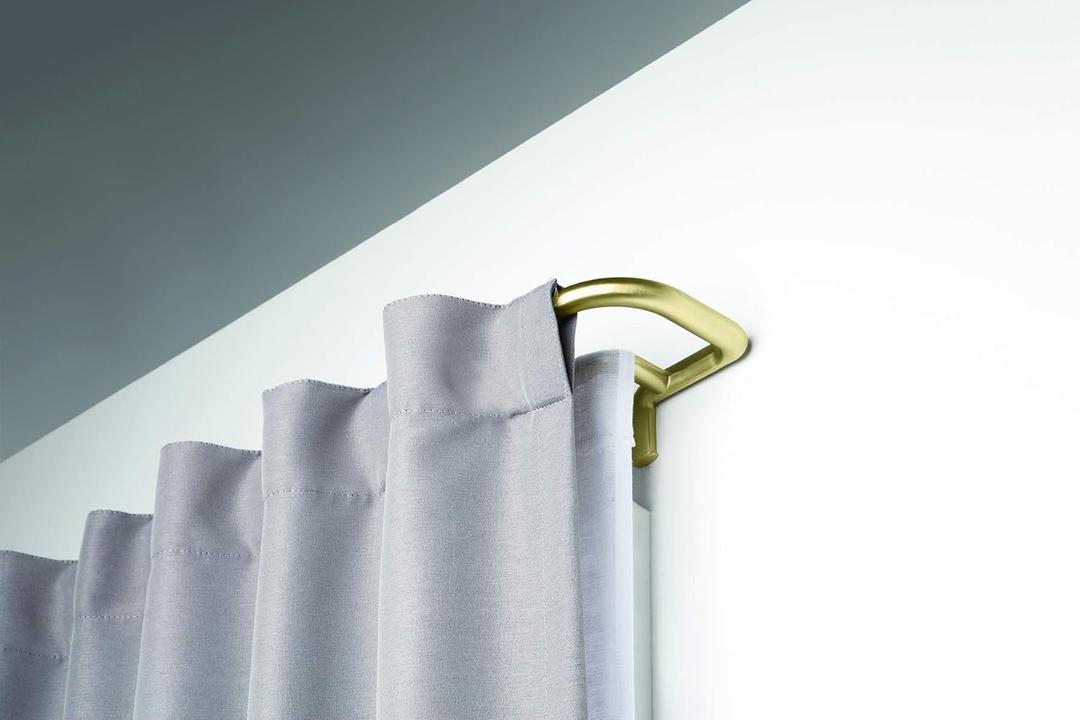 Umbra Twilight Double Curtain Rod Set  Wrap Around Design Ideal for Blackout or Room Darkening Panels, 88 to 144 Inches, Gold
