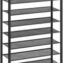8-Tier Shoe Rack, Large Capacity Shoe Shelf, Shoe Organizer for Entryway, 28-32 Pairs of Shoes, Stable Sturdy, Tall Shoe Rack with Adjustable Metal Mesh Shelves, Rustic Brown SRHR1801Z (11.4"D x 29.5"W x 49.6"H)