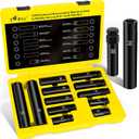 Topec 12PCS Spline Lug Nut Socket Set, Master Lug Nut Key Set of 5, 6, 7, 12 Spline, Wheel Lock Removal Kit for Spike and Hex Lug Nuts, Universal Locking Lug Nut Removal Tool