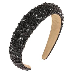 Gmmdiea Sparkle Rhinestone Headband for Women Girls Bling Jeweled Crystal Diamond Headband Fashion Thick Padded Hairband Birthday Disco Ball Holiday Glitter Hair Accessories