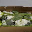 34.5" White Artificial Flowers Silk Fake Flower 3Pcs Eustoma Lisianthus Flowers with Long Stem Faux Flowers Arrangement Branch with 4 Heads for DIY Wedding Party Centerpiece Bouquet Table Home Decor