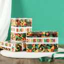 RUSPEPA Black History Month Wrapping Paper Roll, Mini Roll, 17 Inches x 16.4 Feet, Black, Green Red Yellow Geometry Pattern Design Gift Wrap Paper, Bright Colors for African BHM Festival Holiday Party