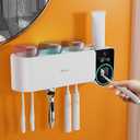iHave Toothbrush Sanitizer Holder with Auto Toothpaste Dispenser Wall Mount
