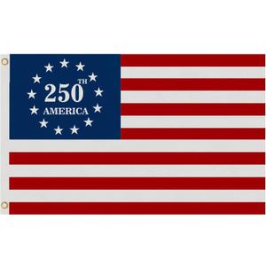 3 Ply 250 Year American Anniversary Flag, 250th Anniversary Flag Double Sided 3 X 5 Ft, 1776-2026 250 Years Birthday Patriotic Decor for Indoor Outdoor (Style 6, 3 x 5 feet)