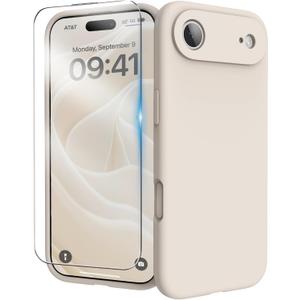 for iPhone Air Case, Liquid Silicone Cover with Camera Protection Anti-Scratch Soft Microfiber Lining Shockproof Protective Phone Case for iPhone Air 6.5", Stone