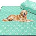 FXW Washable Pee Pads for Dogs, Reusable Dog Pads with Super Absorbent Cotton, 63" x 63", Specifically Designed for 24" 8 Panels Dog Playpen, Square, Green