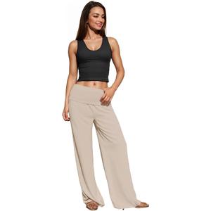Hybrid & Company Women's Foldover Pants (Beige)