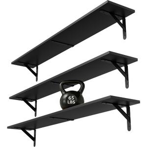 WOPITUES Long Wall Shelves 40″W x 8″D, Floating Book Shelves Max Load 65lbs, 40in
