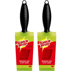 Scotch-Brite Lint Brush, Ideal for Removing Lint and Pet Hair on Clothing, White (Pack of 2)