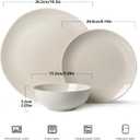 Ceramic Dinnerware Sets for 4,12 Pieces Plates and Bowls Sets, Plates Pasta Bowls Soup Bowls, Modern Stoneware Dishes, Reaction Glaze (White)