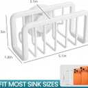 TAILI Sponge Holder for Kitchen Sink with Strong Suction Cup, Rustproof Aluminum Sink Caddy for Sponges, Removable Sponge Holder, Dish Brush for Scraper - White, 5.1" x 2.3"