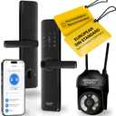 Smart Lock with WiFi Camera  European Keyless Entry Door Lock with Handle, Fingerprint & Keypad  Digital Electronic Smart Locks for Front Door, Cerradura Inteligente Compatible with App Control