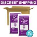 Poise Incontinence & Postpartum Pads for Bladder Leaks, 6 Drop Ultimate Absorbency, Regular Length, 112 Count, Packaging May Vary