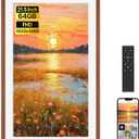 Uhale 21.5" Large Digital Picture Frame WiFi Wood with Remote Control, 1920 x 1080 FHD IPS No Touch Screen Electronic Photo Frames Wall Mount with 64GB, Support SD USB, Share Photos Videos Instantly