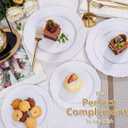 U-QE 100 Pieces White Disposable Plates - Premium Hard Plastic Plates for Wedding and Party Use Including 50 Dinner 10.25 '' & 50 Dessert 7.5 '' Plates