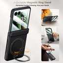 for Motorola Razr Ultra 2025 Case with MagSafe, Built-in 360 Magnetic Rotatable Ring Stand, Screen Protector & Hinge Protection, Thin & Slim Magnetic Stand Phone Case 5G, Black