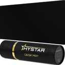 Hystar Extended Gaming Mouse Pad | XXXL 45" x 20" | 5mm Thick, Waterproof Surface, Smooth Polyester Fabric, and Natural Rubber Base | Classic Black