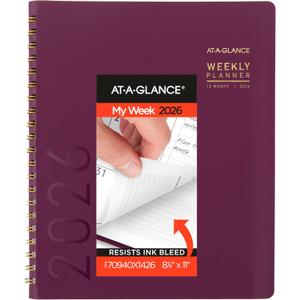 AT-A-GLANCE 2026 Appointment Book Planner, Weekly & Monthly, 8.25" x 11", Large, Half-Hourly, Contemporary, Purple (70940X1426)